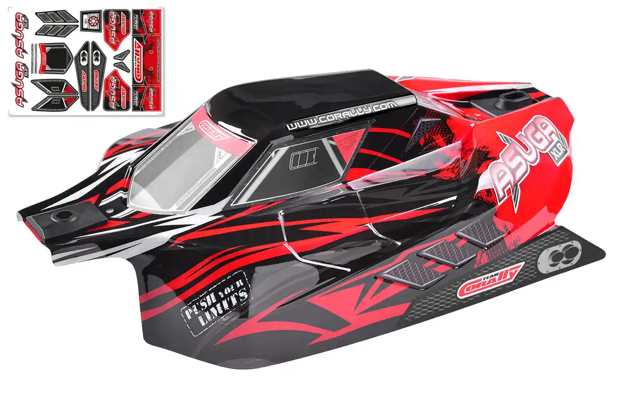 Corally C-00180-857-R Karosserie Asuga ASUGA XLR red zugeschnitten (1) Corally C-00180-857-R