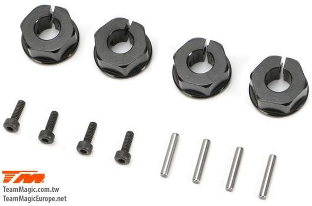 Team Magic TM510174BK E5 Alu.-Radmitnehmer 12mm (4) Team Magic TM510174BK