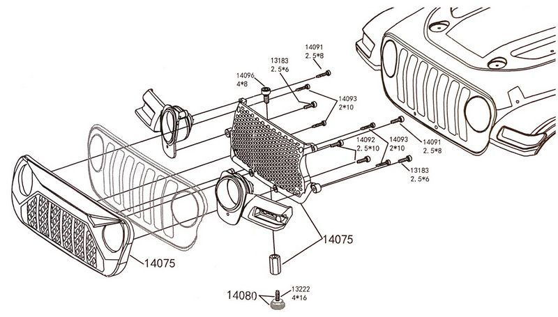 Absima 1230721 Frontgrill mit Verschlussschraube Sherpa CR3.4 Detail 1 Absima 1230721 Detail 1