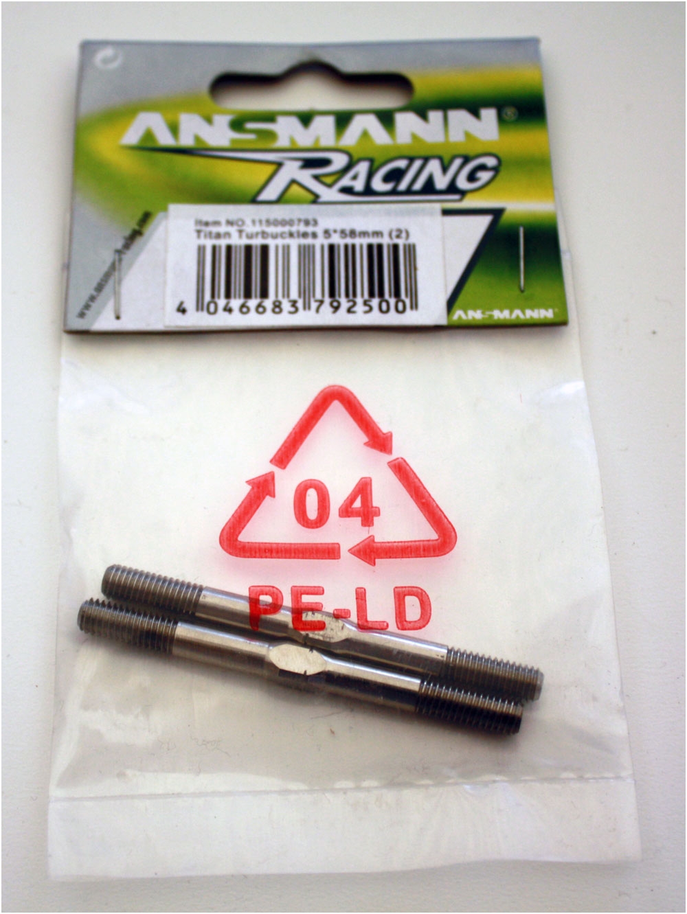 Ansmann Racing 115000793 Titan Gewindestangen 5x58mm X8 (2) - TU0848 Ansmann Racing 115000793