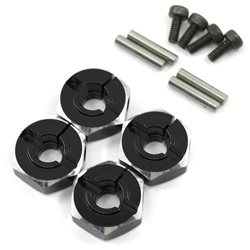 Yeah Racing WA-033BK 12mm Alu.-Radmitnehmer 6mm (4) Yeah Racing WA-033BK