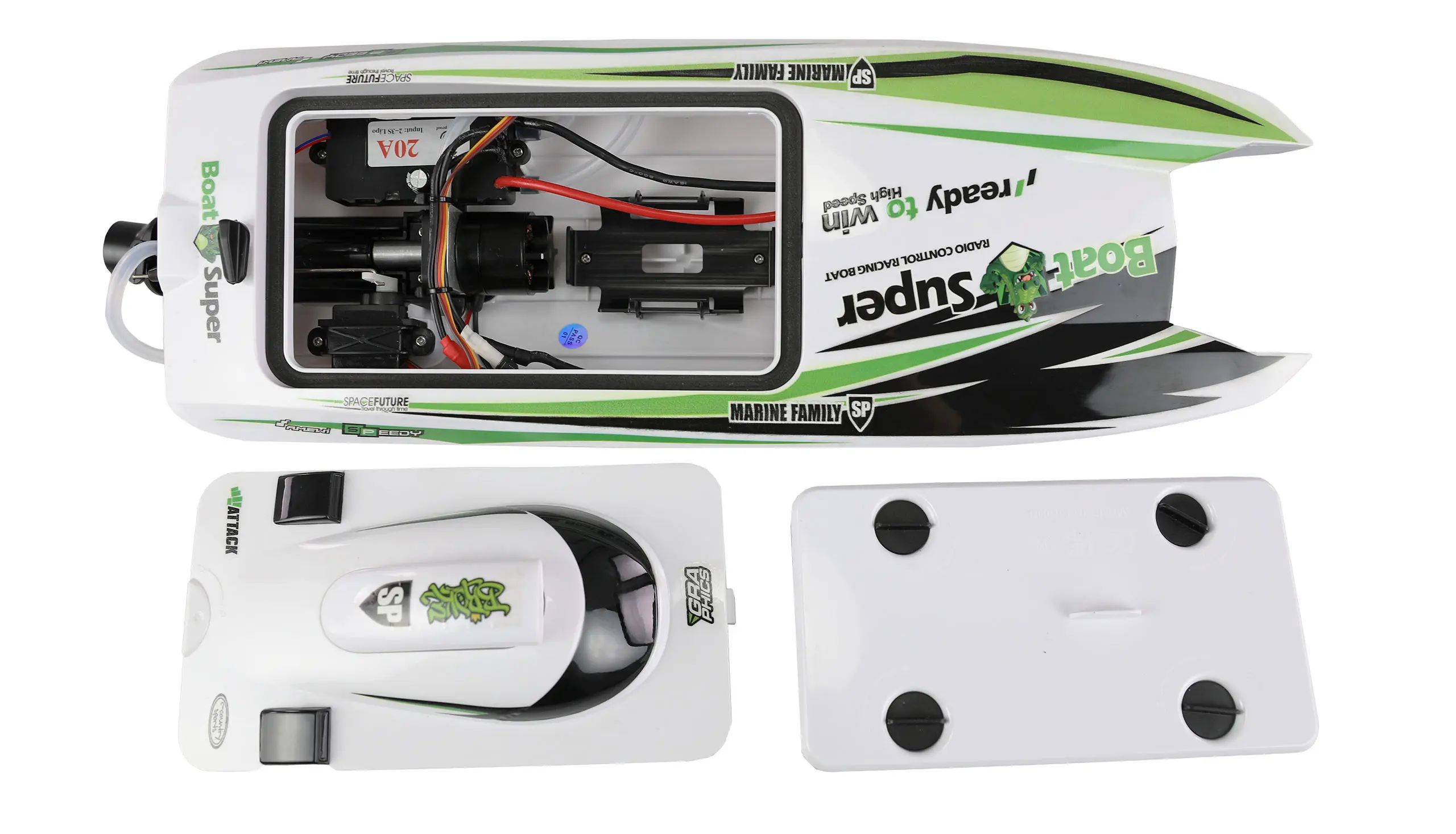 Amewi 26113 Green Arrow Katamaran Brushless Jetantrieb 400mm RTR Detail 2 Amewi 26113 Detail 2