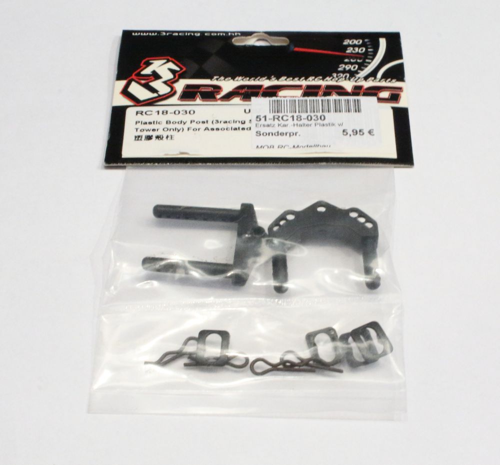 3 Racing RC18-030 Ersatz Karosserie-Halter Plastik RC18T 3 Racing RC18-030