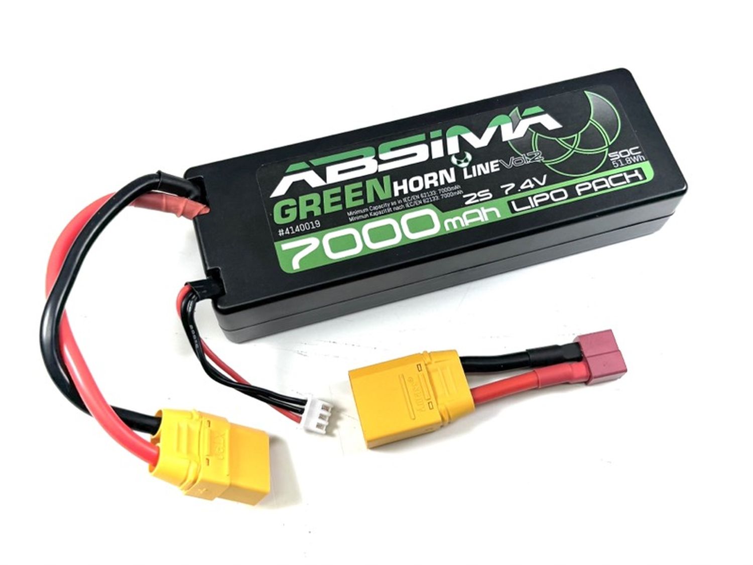 Absima 4140019 Absima Greenhorn Vol.2 LiPo 2S 7,4V 50C 7000mAh HC (XT90/T-Plug) Absima 4140019