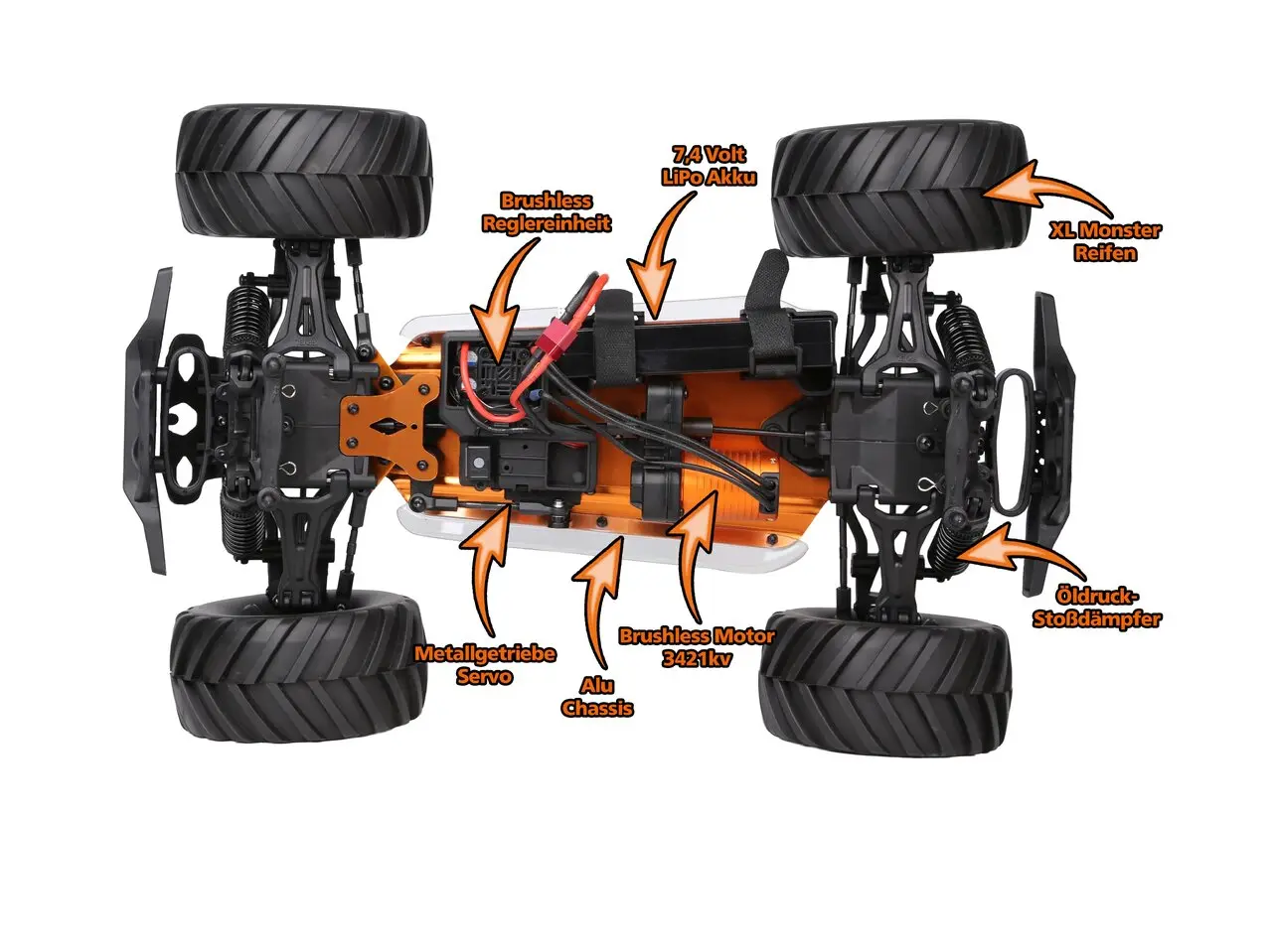 df Models 3198 DF Models HotStrike Truck 1:10 RTR Brushless BasicLine V2 Detail 4 df Models 3198 Detail 4