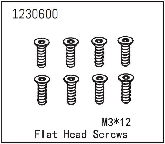 Absima 1230600 Senkkopfschraube M3*12 (8 St.) Absima 1230600