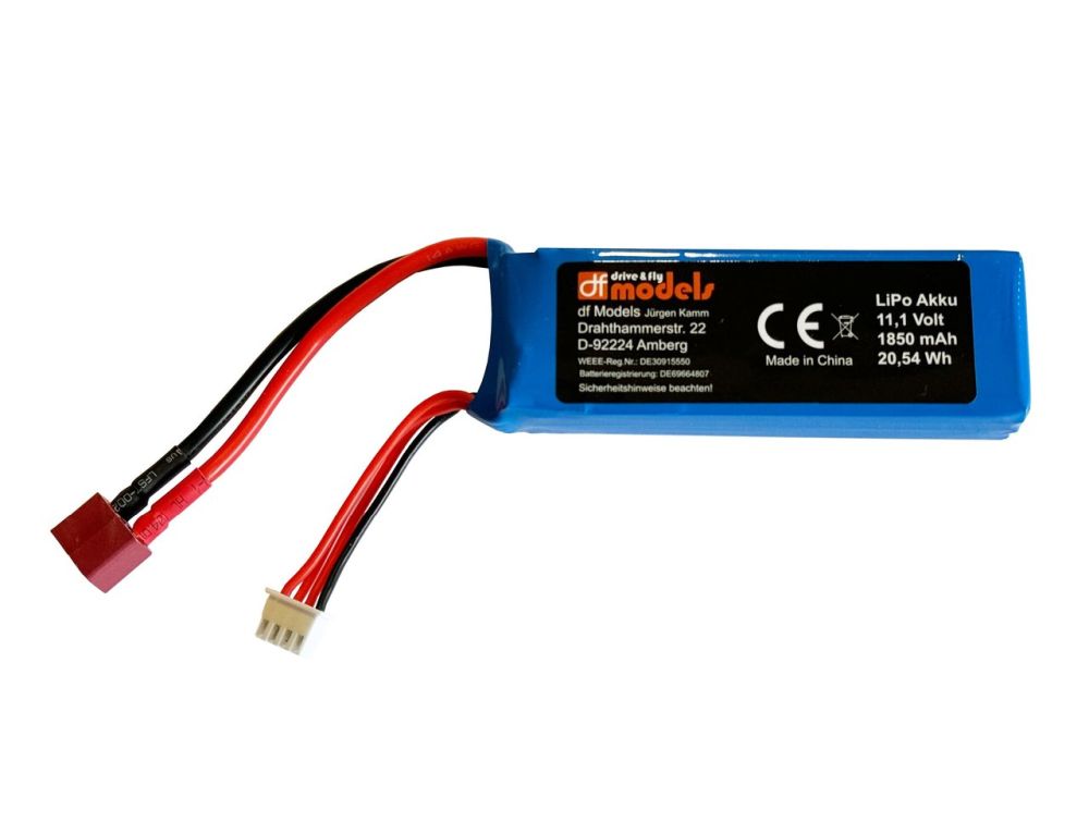 df Models 6960 LiPo Akku 3S 11,1V 1850mAh Deans df Models 6960