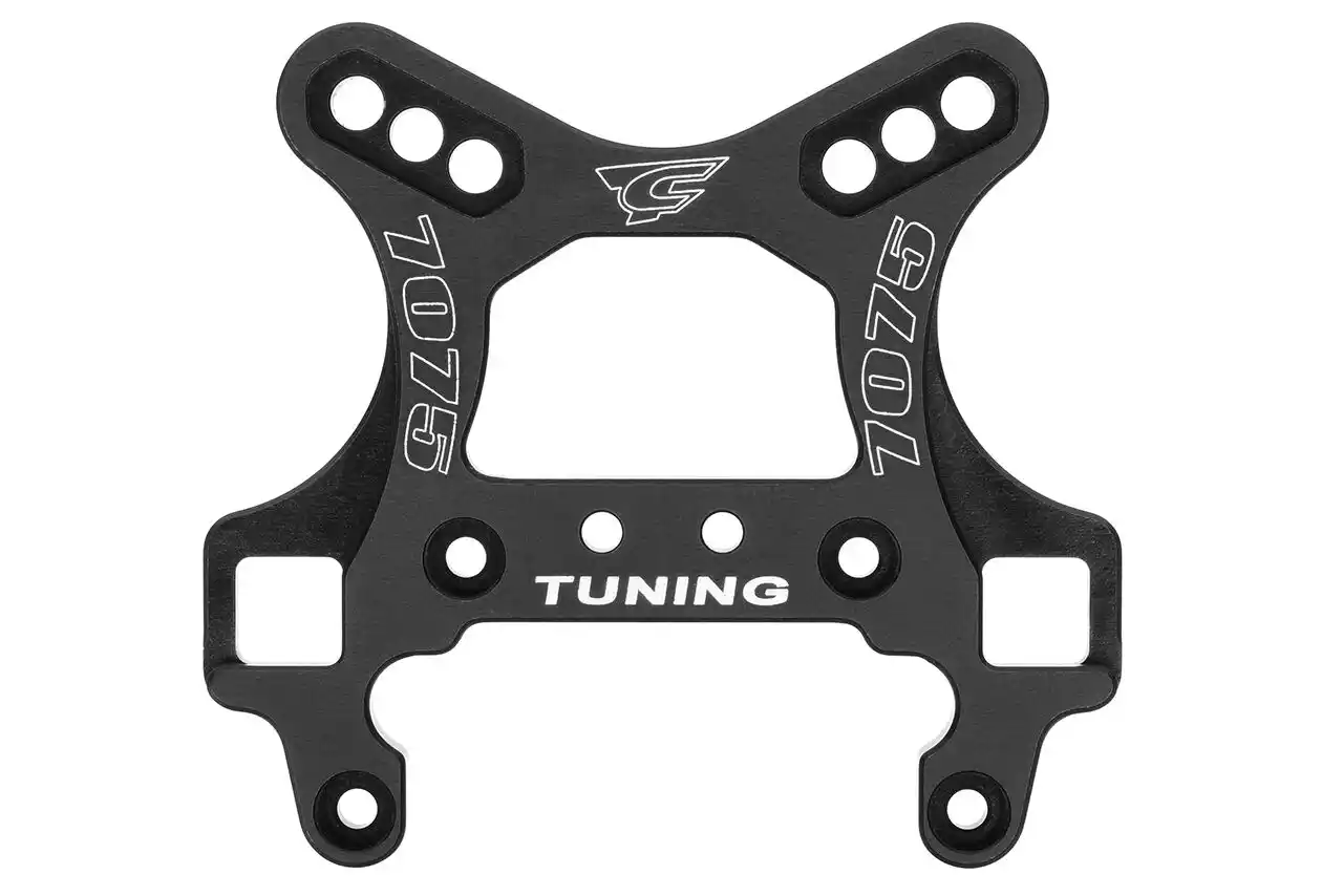 Corally C-00180-424 Dämpferbrücke vorne Alu T6 5mm hart schwarz Detail 1 Corally C-00180-424 Detail 1