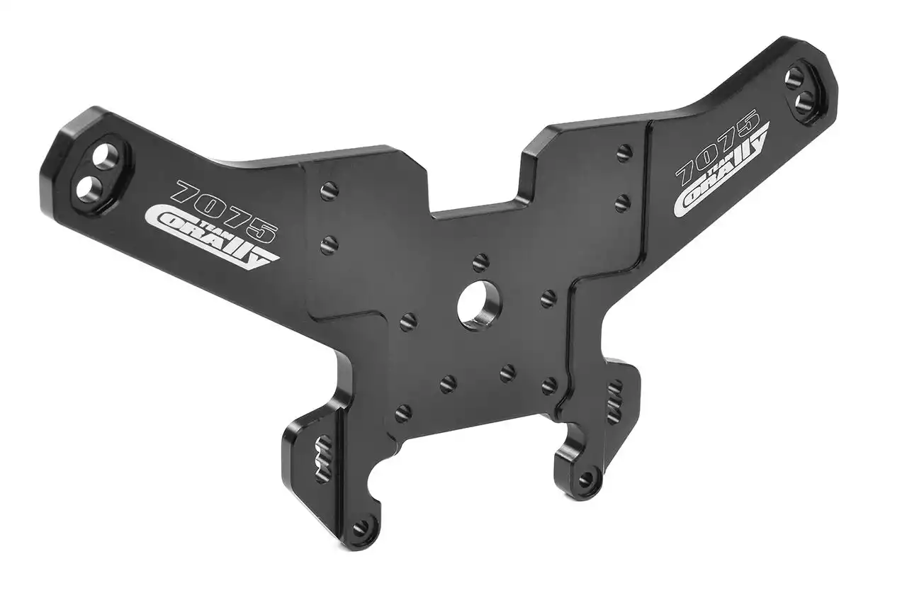 Corally C-00180-1213 Dämpferbrücke Kagama Hinten Swiss Made 7075 T6 6mm Hart eloxiert Schwarz Made In Italy Corally C-00180-1213