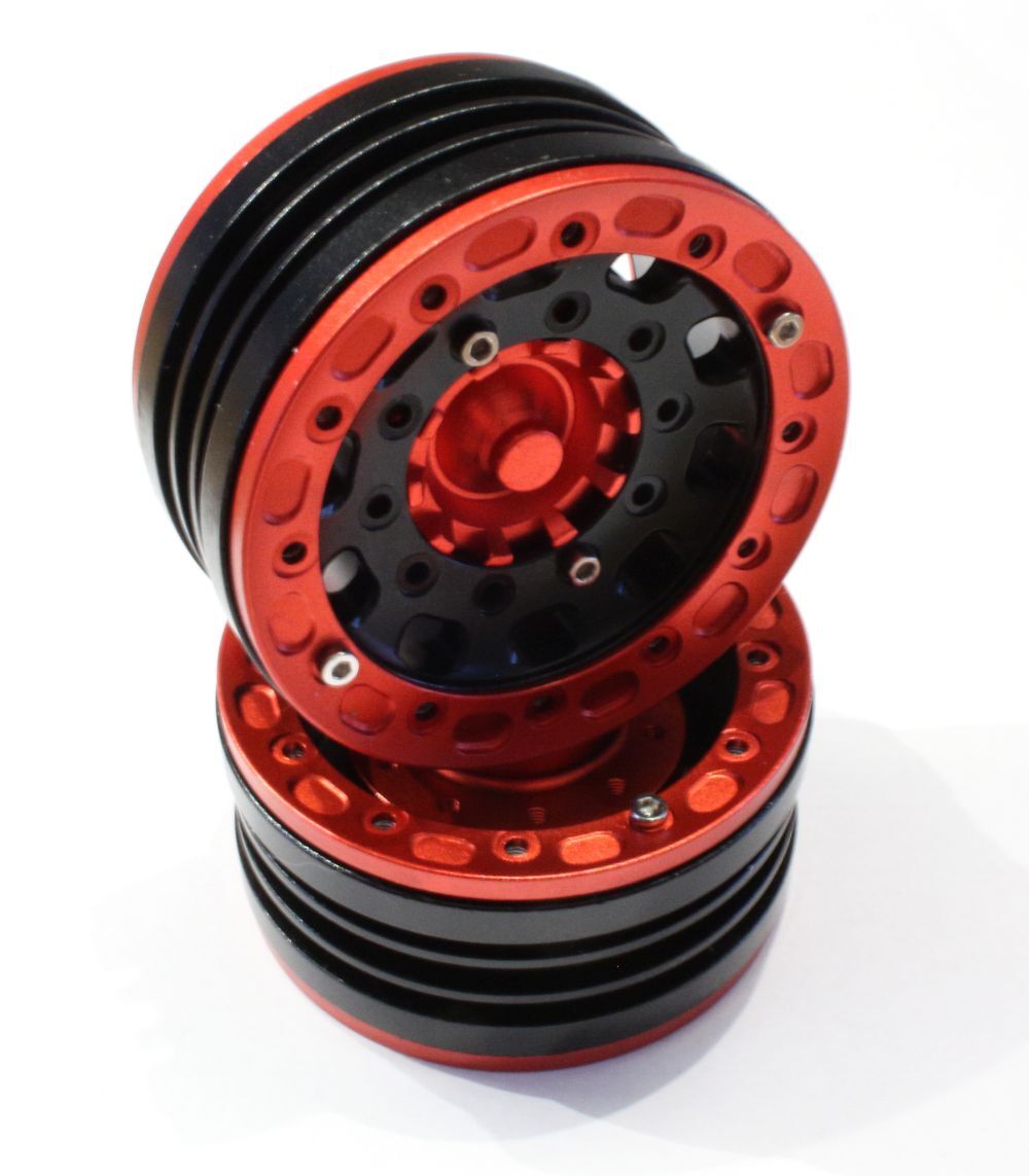 HobbyX HX44201K 1.9" Crawler Beadlock Felgen schwarz/rot (2) Detail 1 HobbyX HX44201K Detail 1