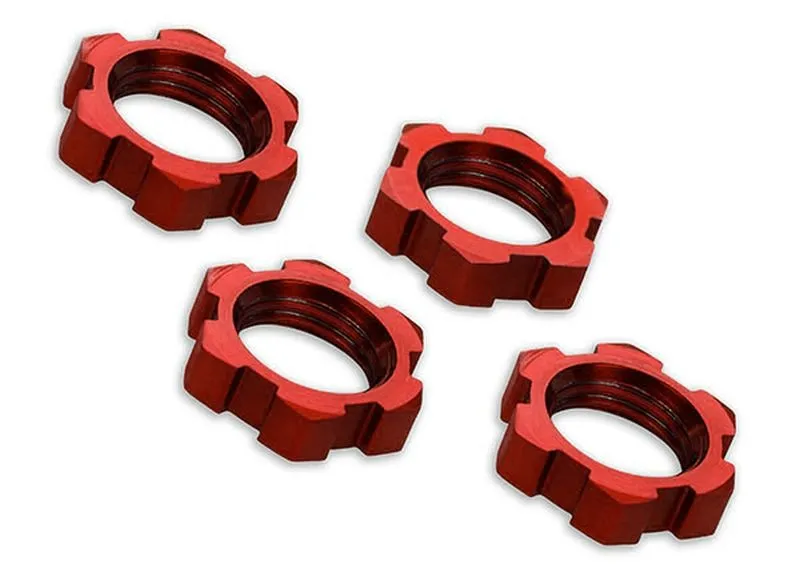 Traxxas 7758R Radmuttern Splined 17mm verzahnt rot (4) Traxxas 7758R
