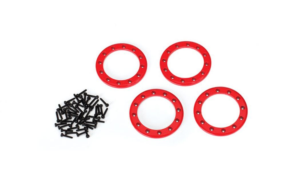 Traxxas 8169R 1.9" Alu.-Felgenringe Beadlock rot (4) Traxxas 8169R