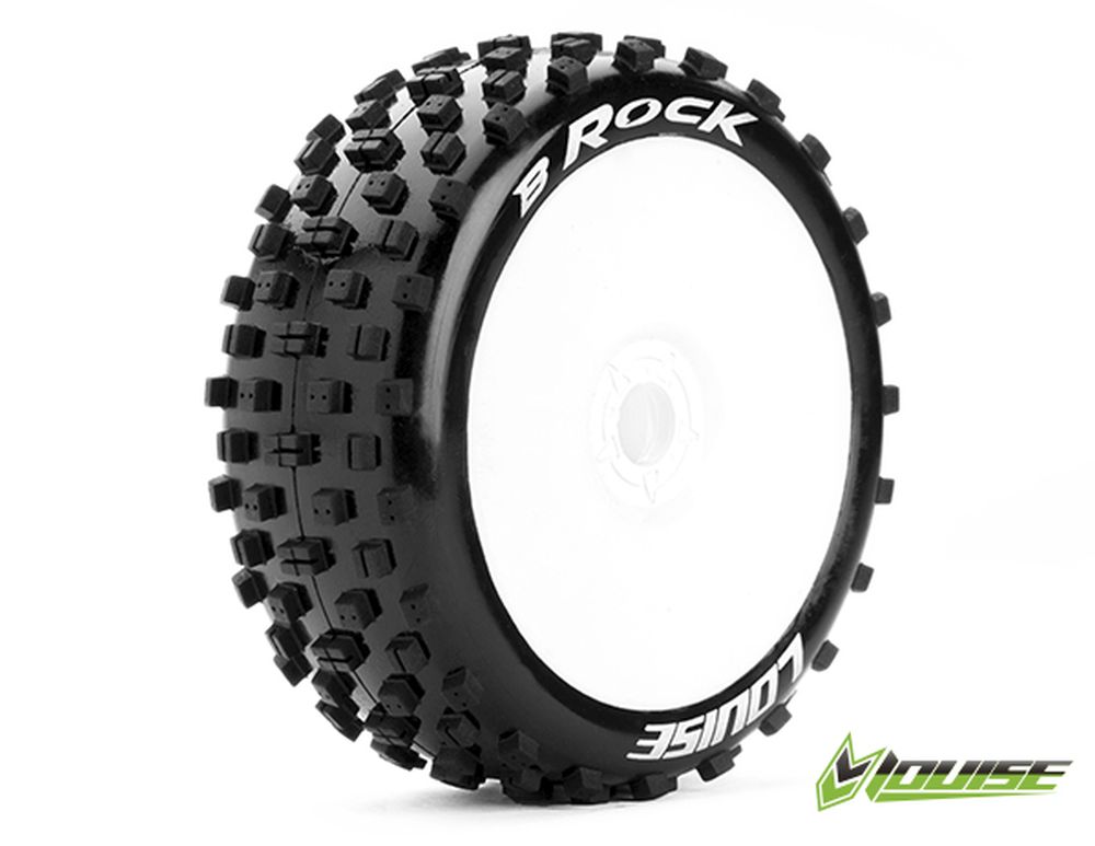 Louise RC LOUT3270SW 1:8 Buggy Komplettrad B-Rock soft weiss Disc (2) Louise RC LOUT3270SW