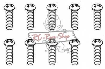 3x12mm Rundkopfschraube für Plastik (10 Stk)