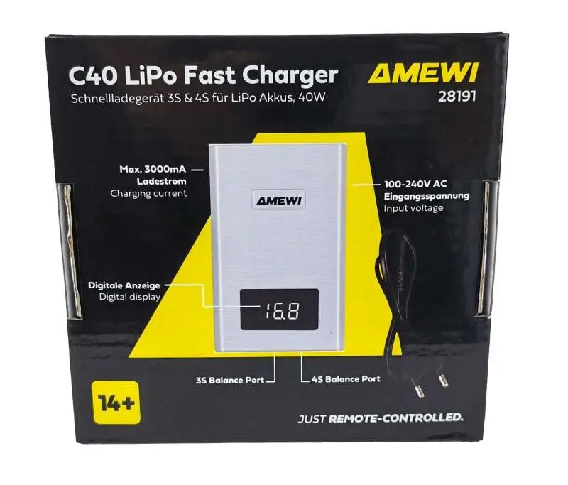 Amewi 28191 AMEWI C40 Schnellladegerät 3-4S LiPo 40W 3A Detail 1 Amewi 28191 Detail 1