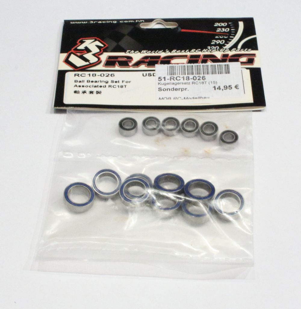 3 Racing RC18-026 Kugellagersatz RC18T (15) 3 Racing RC18-026