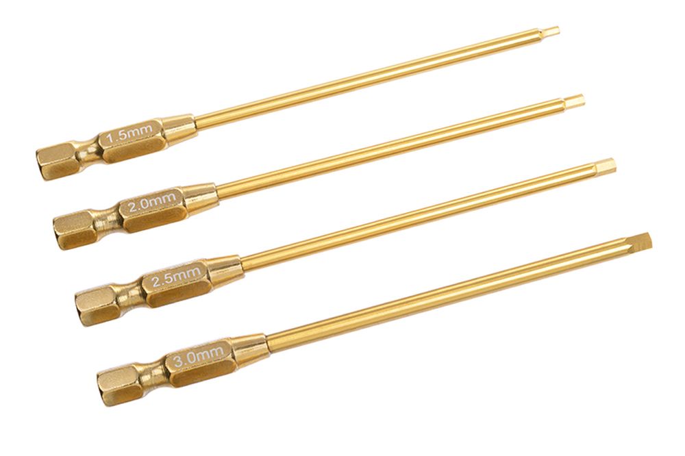 Corally C-16180 1/4" Innensechskant-Bits Ti-Ni beschichtet 1,5/2/2,5/3mm Corally C-16180