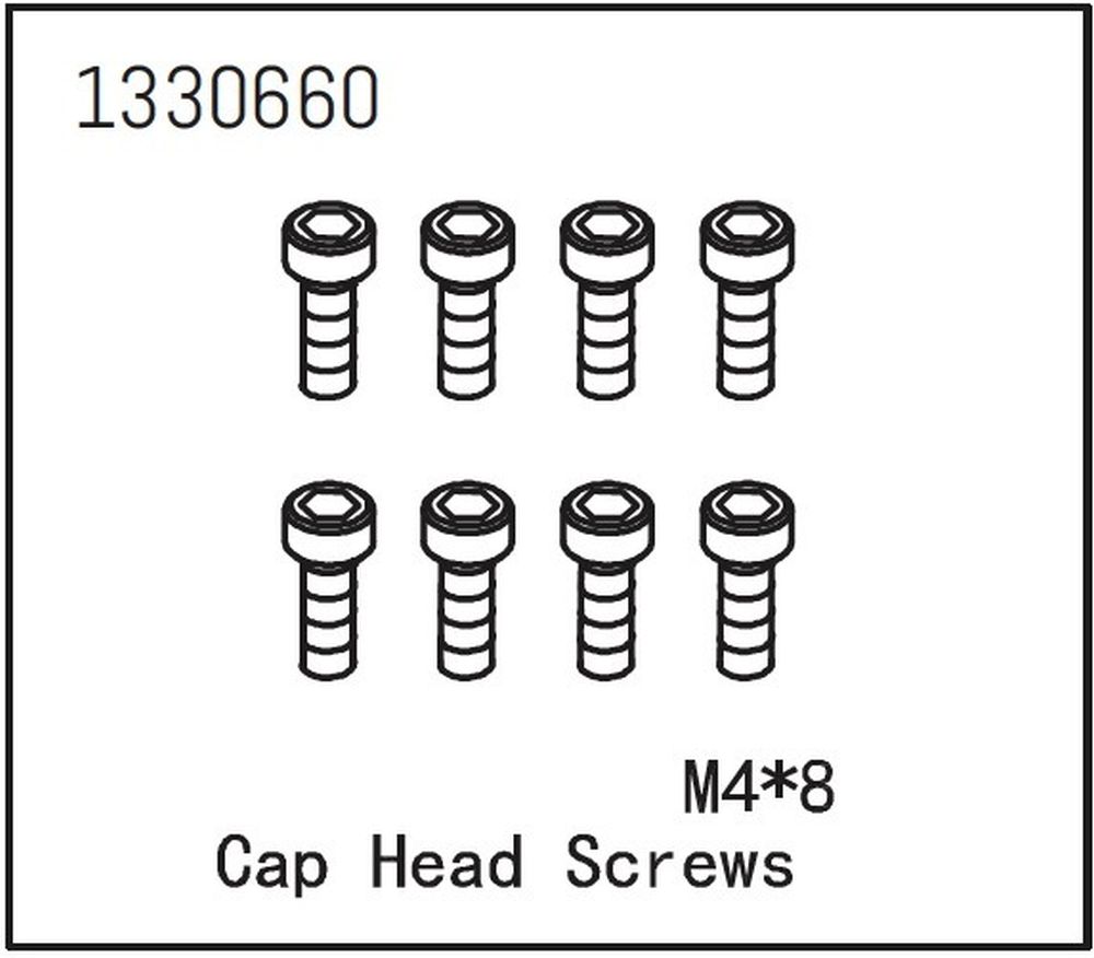 Absima 1330660 Zylinderkopfschrauben M4x8 (8) Absima 1330660