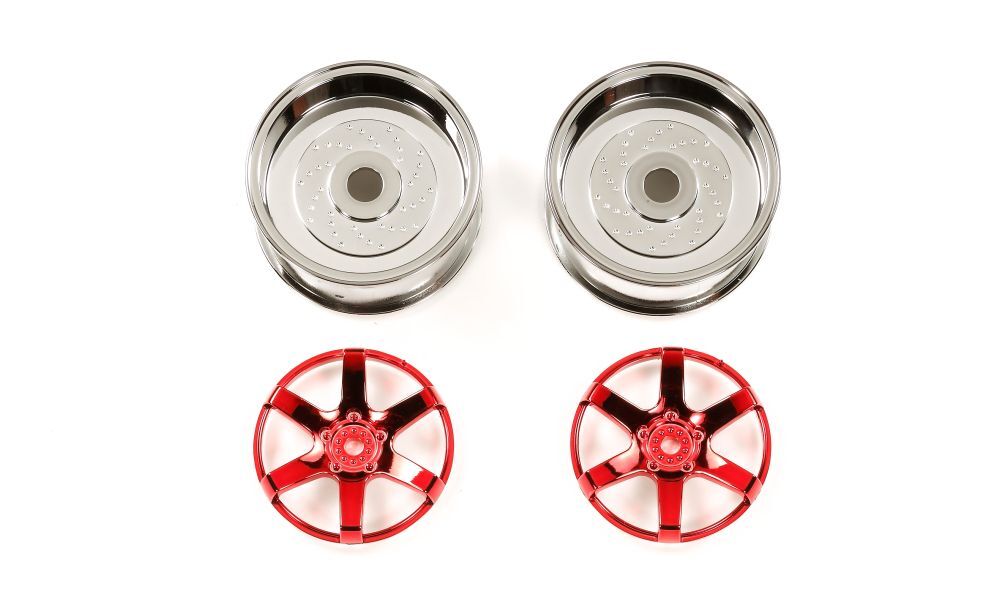 CARSON 300054552 6-Speichen Felge 26mm chrome/rot Offset +4 (2) CARSON 300054552