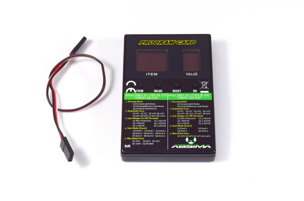 Absima 2110041 Programmbox für Thrust BL ECO Serie 1:8 / 1:10 Absima 2110041