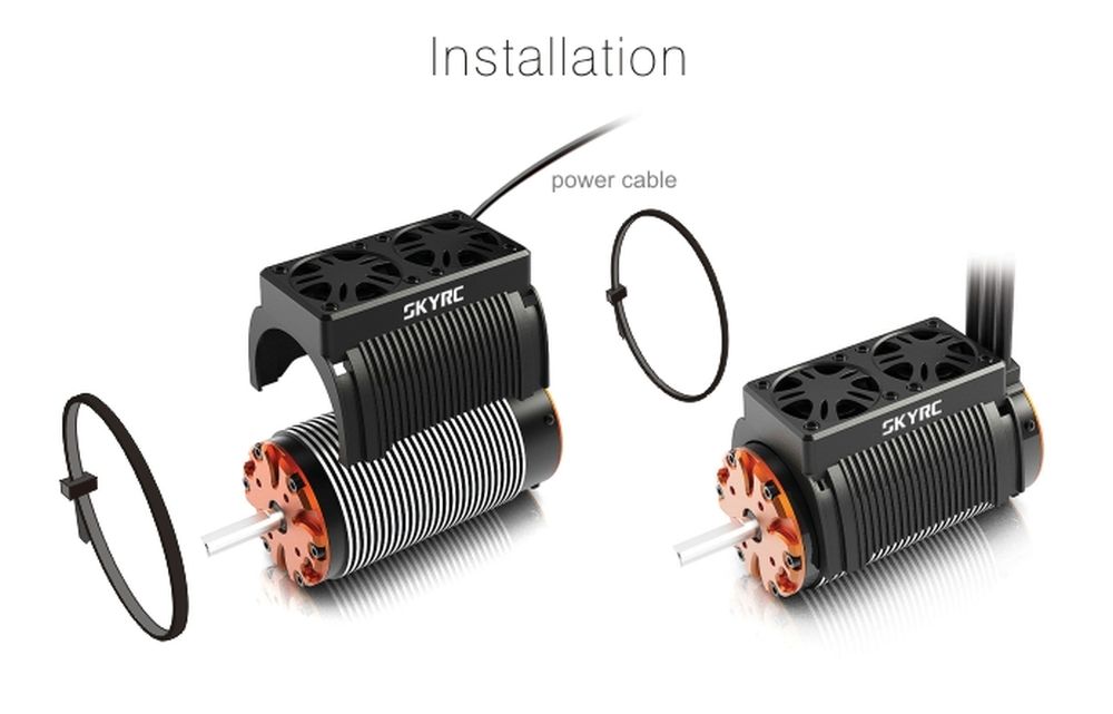 SkyRC SK400008 Motor Kühlkörper mit Ventilator 55mm für 1/5 Elektromotoren Detail 1 SkyRC SK400008 Detail 1