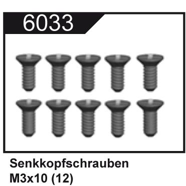 df Models 6033 Kreuzschlitzschrauben Senkkopf 3x10 (12) df Models 6033