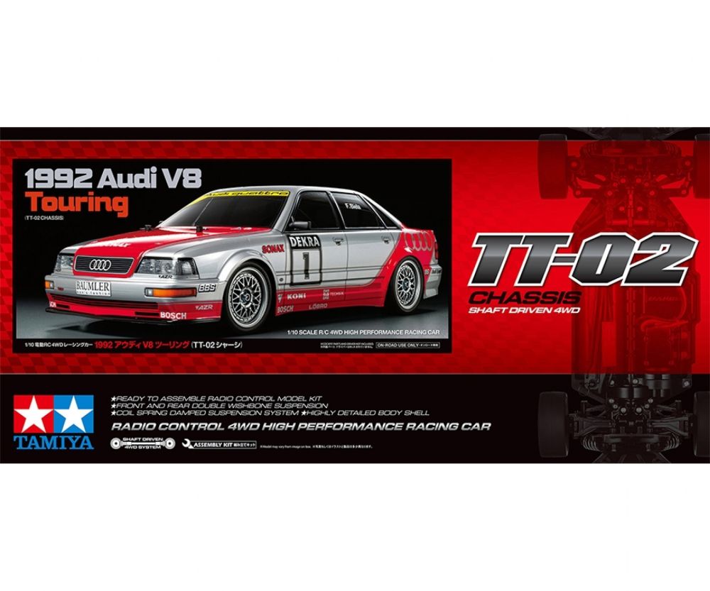 Tamiya 300058699 1:10 TT-02 Audi V8 1992 Tourenwagen Bausatz Detail 1 Tamiya 300058699 Detail 1