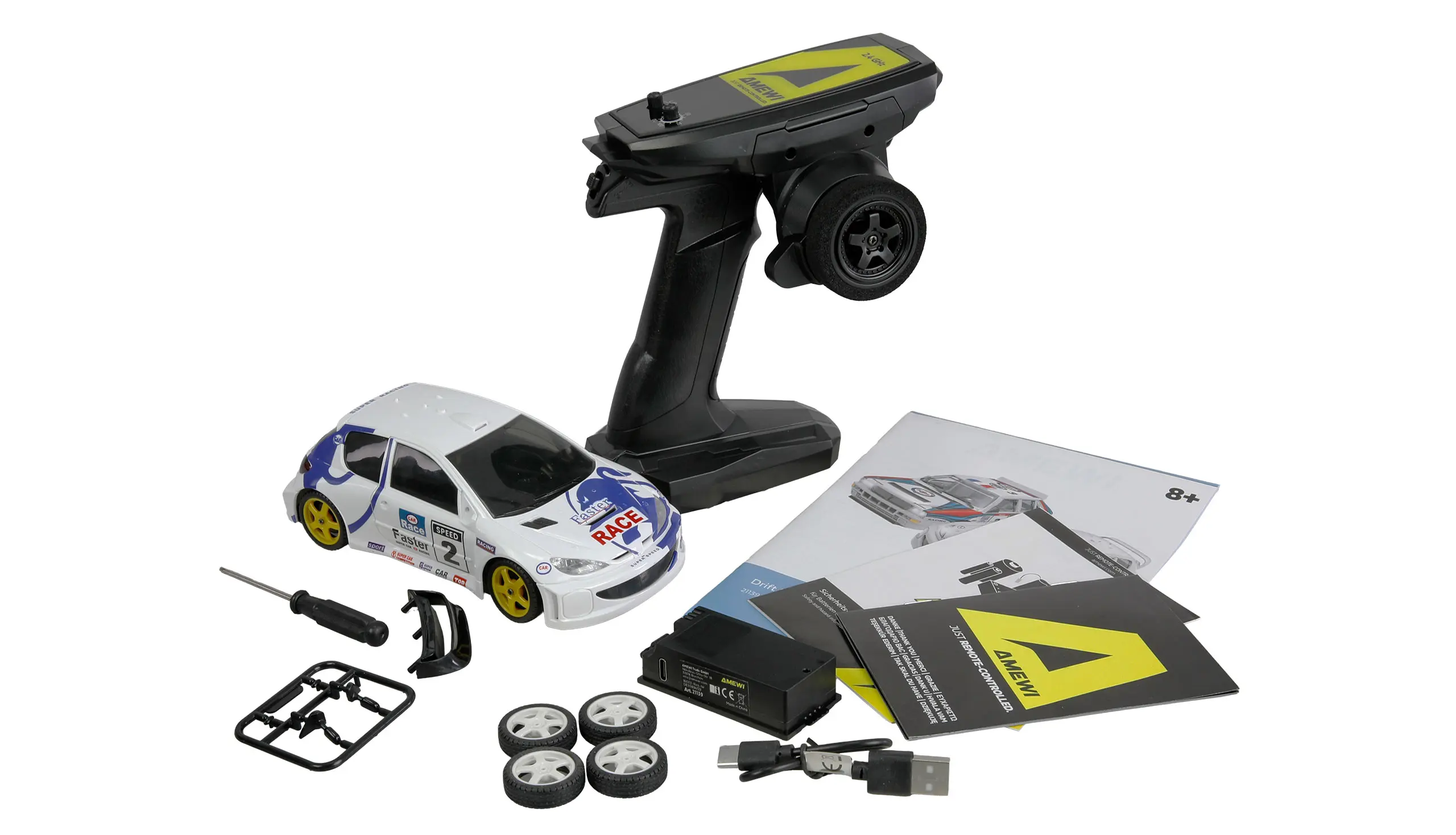 Amewi 21139 Drift Scale Car PR28 206 1:28 4WD RTR Detail 1 Amewi 21139 Detail 1