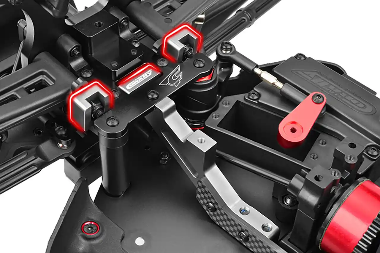 Corally C-00180-672 Querlenkerhalter XTR vorne/oben Aluminium Titanium Detail 2 Corally C-00180-672 Detail 2