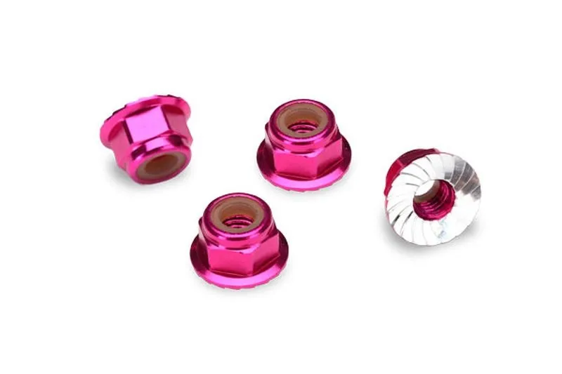 Traxxas 1747P Muttern mit Flansch 4mm pink (4) Traxxas 1747P