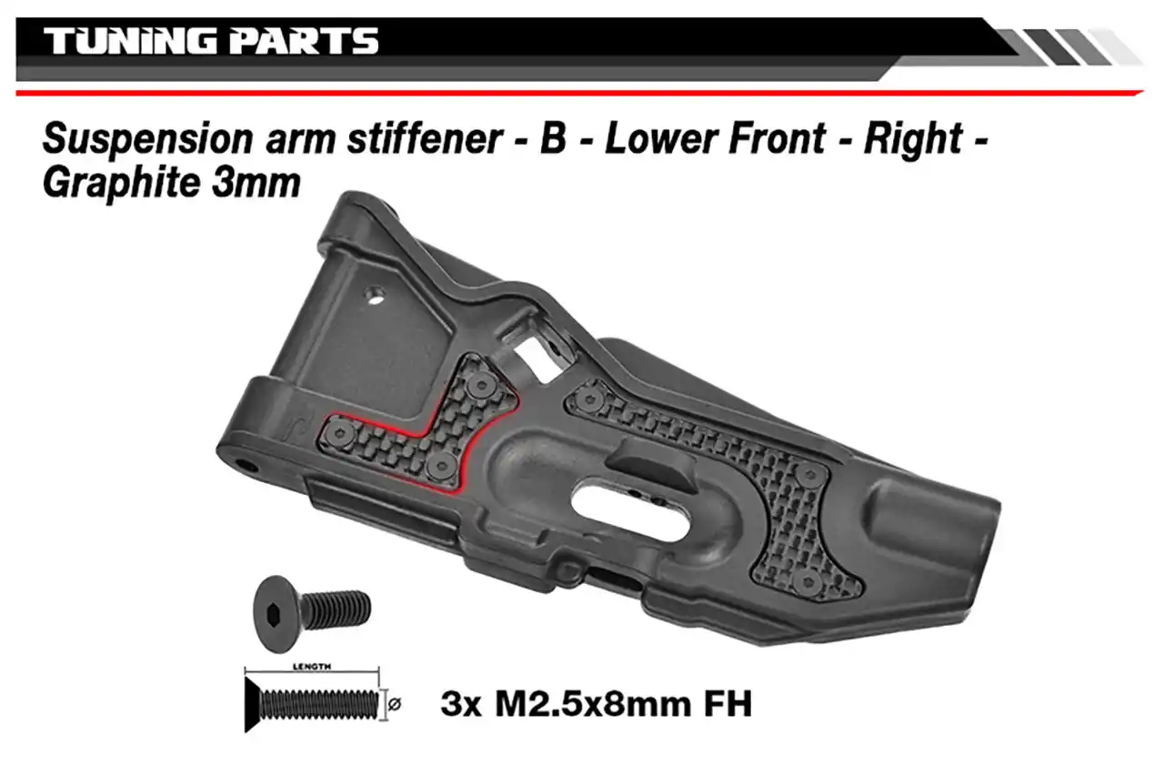 Corally C-00180-235 Versteifung Querlenker - B - vorne unten links (1) Detail 2 Corally C-00180-235 Detail 2