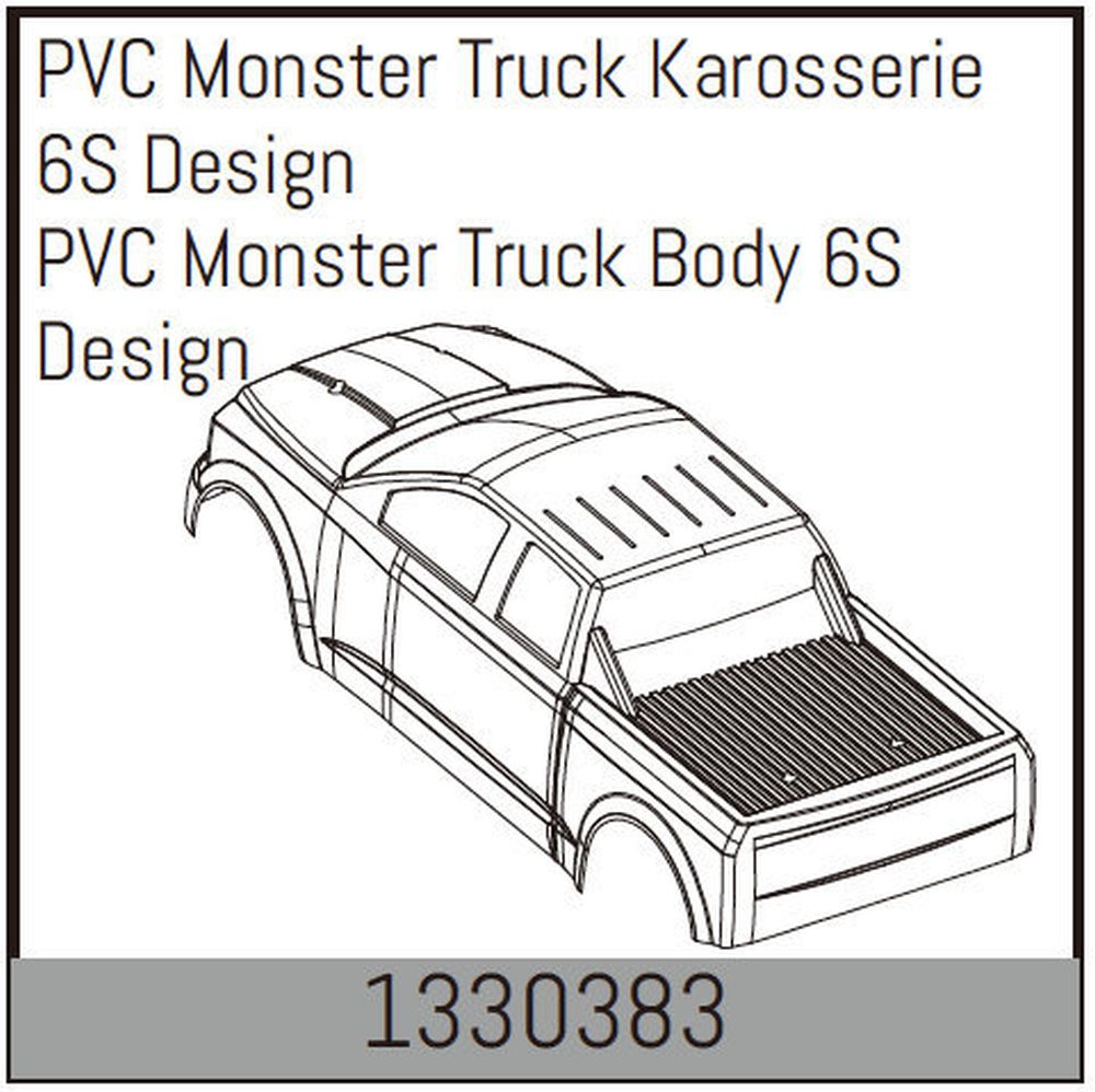 Absima 1330383 PVC Monster Truck Karosserie 6S Design Absima 1330383