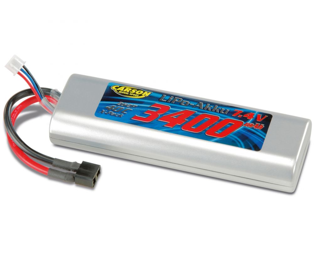 CARSON 500608098 7,4V/3400mAh 40C Akku Lipo Deans Rund CARSON 500608098