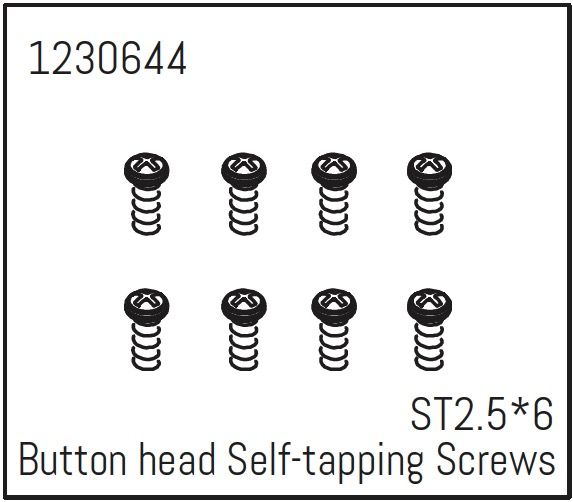 Absima 1230644 Kopfschraube selbstsichernd M2.5x6 (8) Absima 1230644