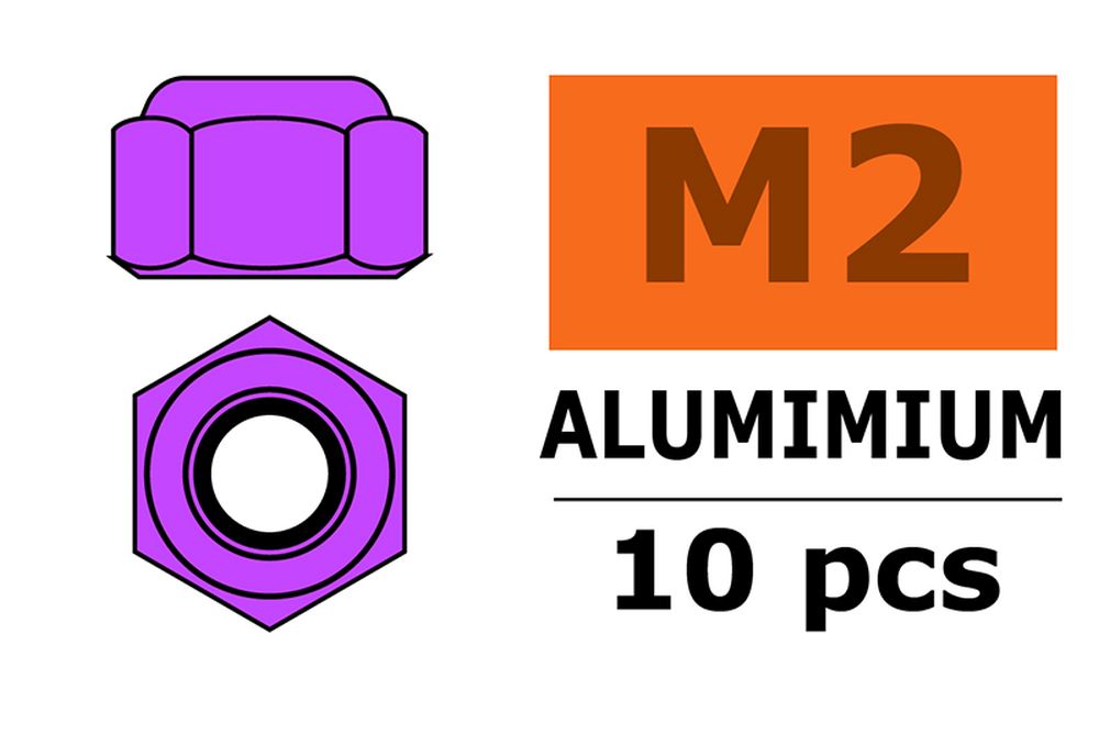 Promodels GF-0400-022 M2 Alu-Mutter selbstsichernd violett (10) Promodels GF-0400-022