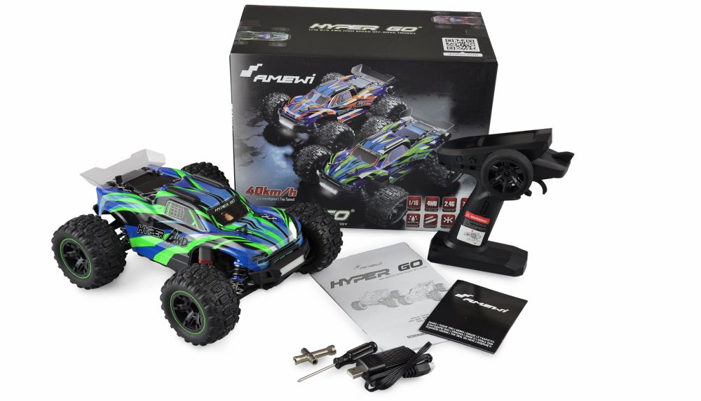 Amewi 22620 Hyper GO Truggy brushed 4WD 1:16 RTR blau/grün Detail 1 Amewi 22620 Detail 1