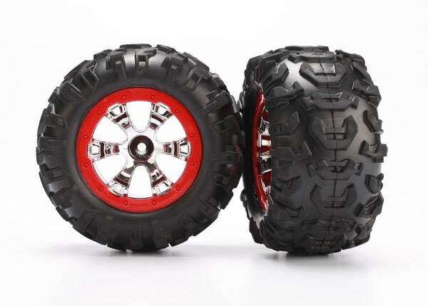 Traxxas 7272 Komplettrad Canyon 2,2'' chrome/rot 1/16 Summit (2) Traxxas 7272