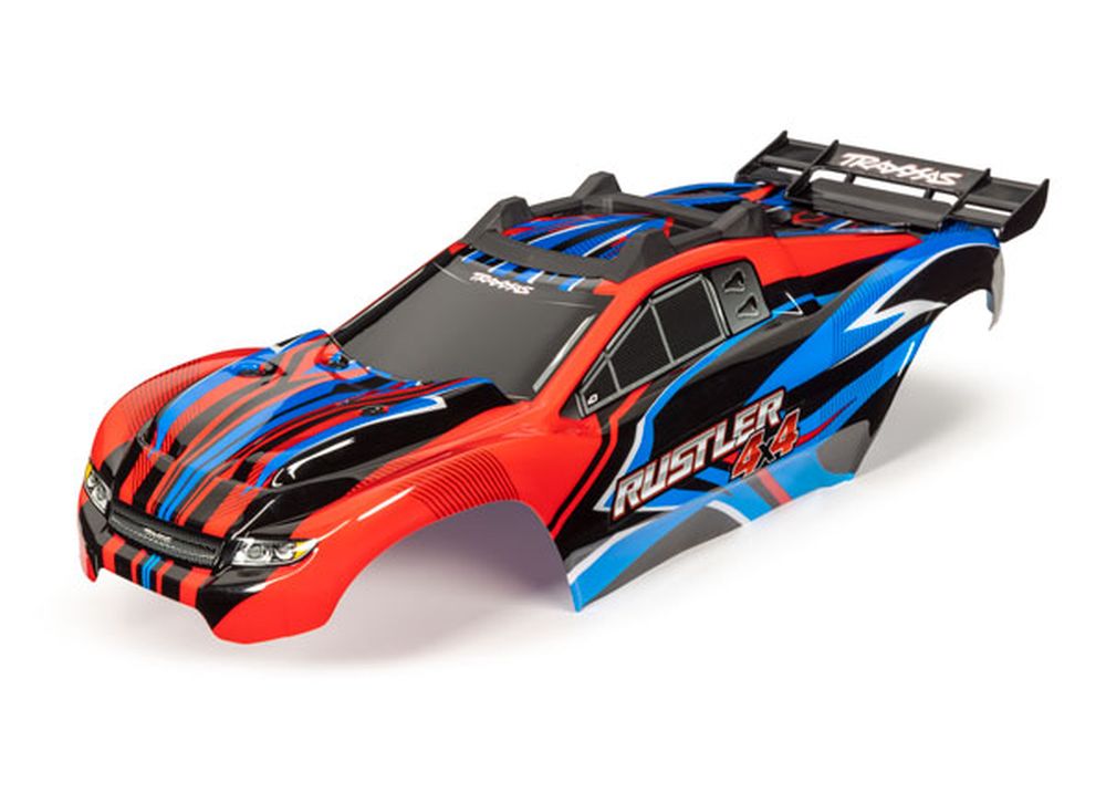 Traxxas 6734R Karosserie Rustler 4x4 rot/blau komplett Traxxas 6734R