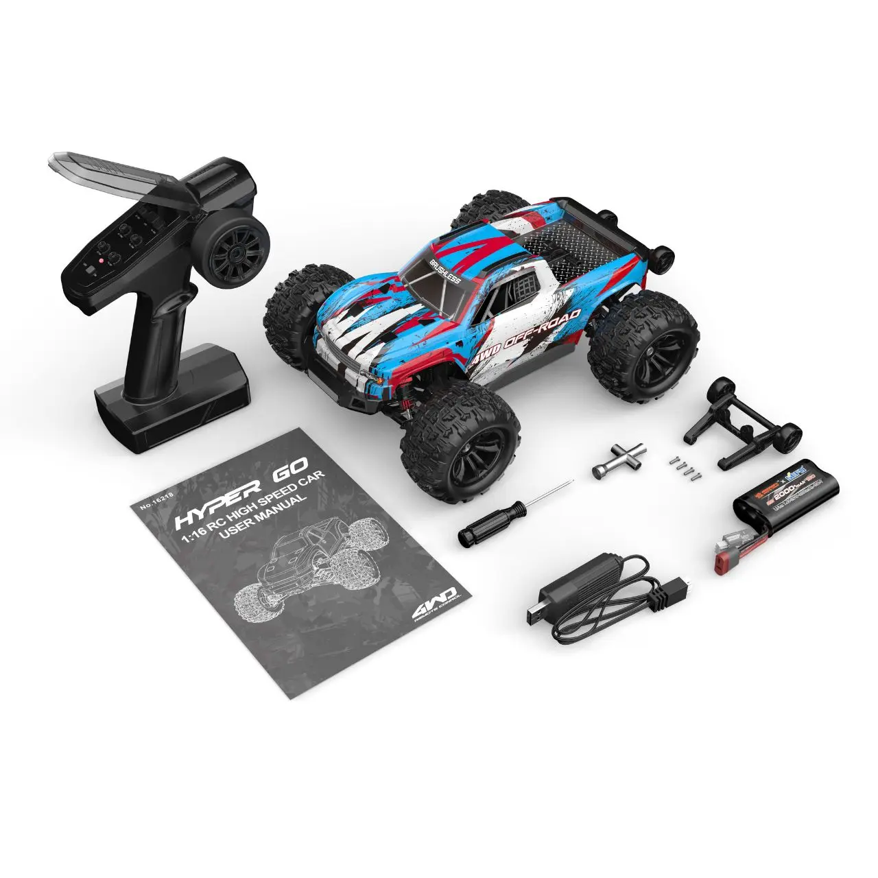 MJX MX-16218 MJX Hyper GO 16218 1:16 4WD Monster Truck Brushless RTR Detail 4 MJX MX-16218 Detail 4