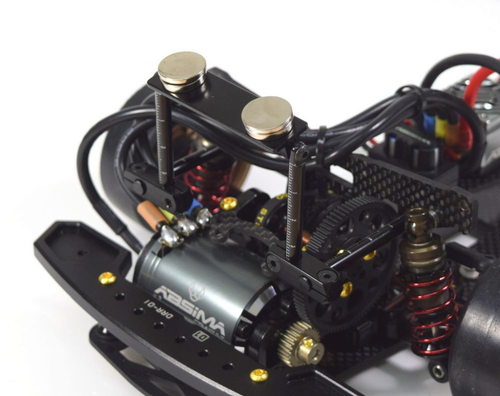 Absima 2440041 Aluminium Magnet Karosseriehalterung - Set v/h schwarz Absima 2440041