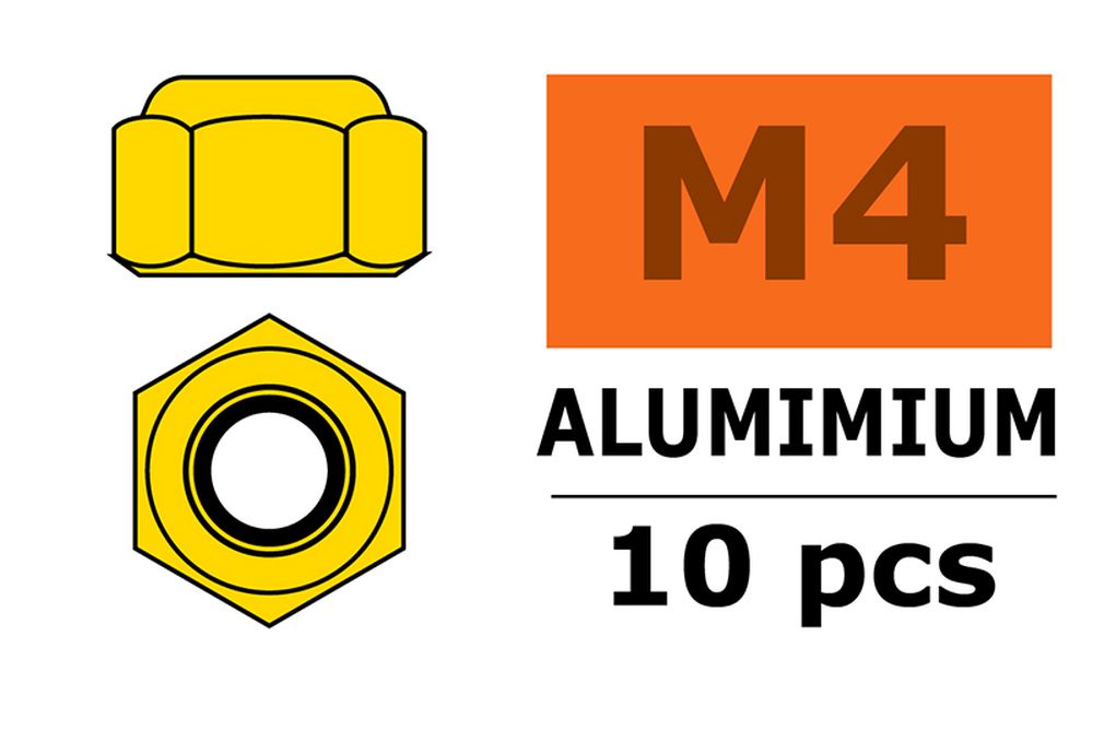 Promodels GF-0400-040 M4 Alu-Mutter selbstsichernd gold (10) Promodels GF-0400-040