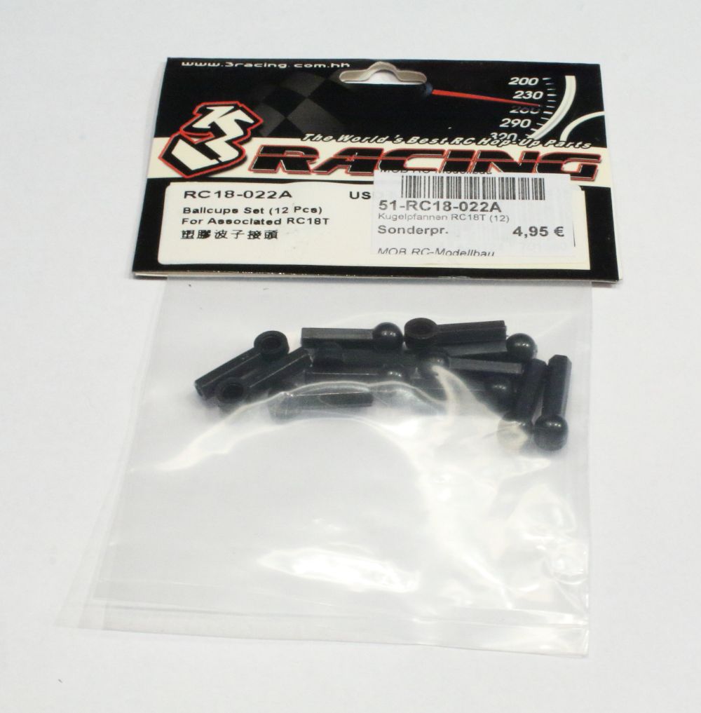 3 Racing RC18-022A Kugelpfannen RC18T (12) 3 Racing RC18-022A