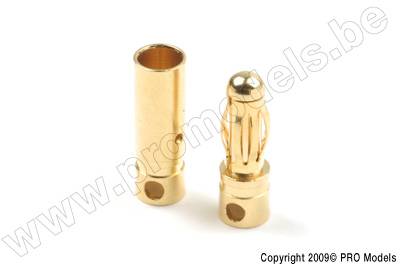 Promodels GF-1000-006 4.0mm Goldstecker ''Kort'', Stecker + Buchse (4paar) Promodels GF-1000-006