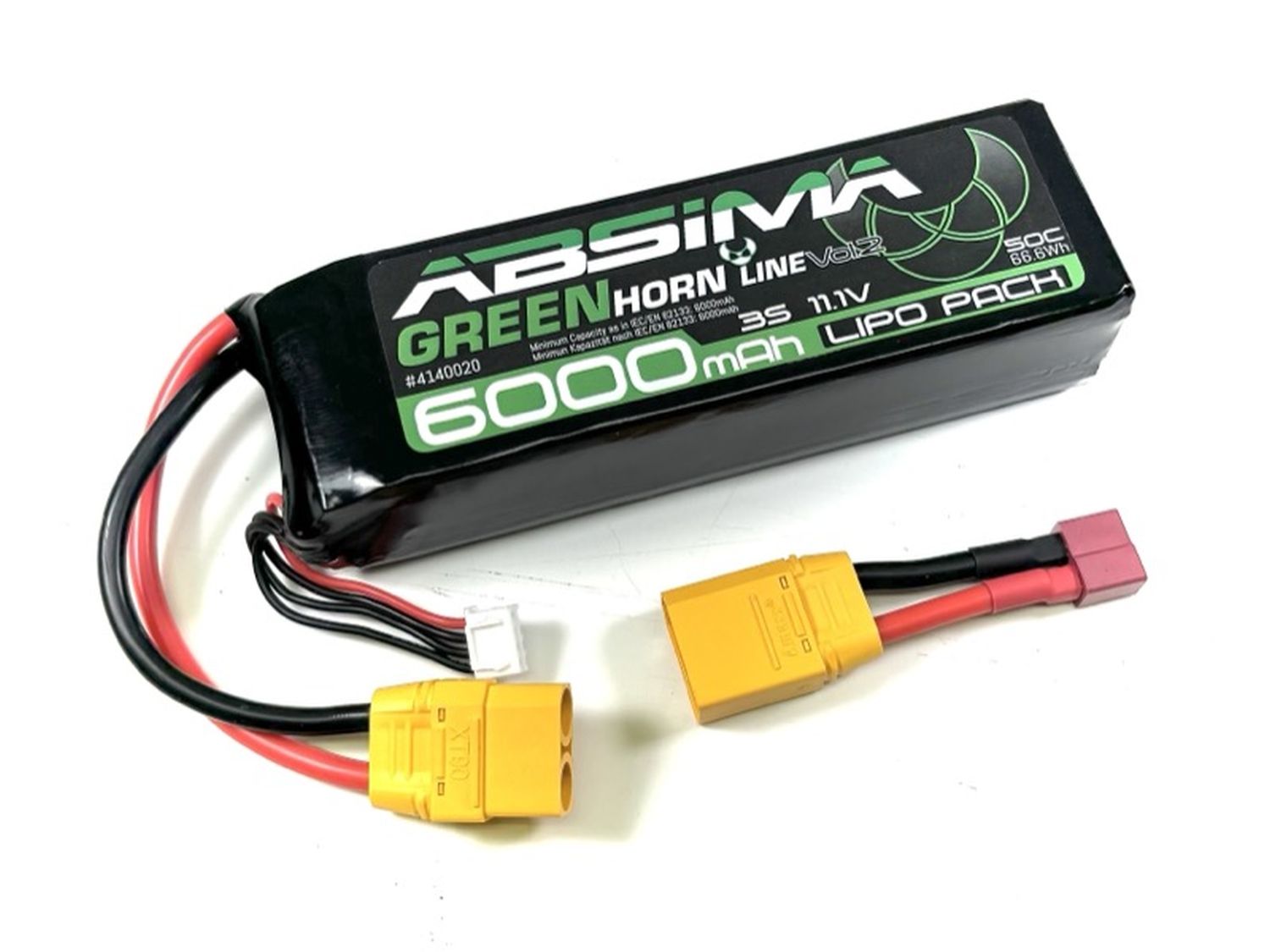 Absima 4140020 Absima Greenhorn Vol.2 LiPo 3S 11,1V 50C 6000mAh SC (XT90/T-Plug) Absima 4140020