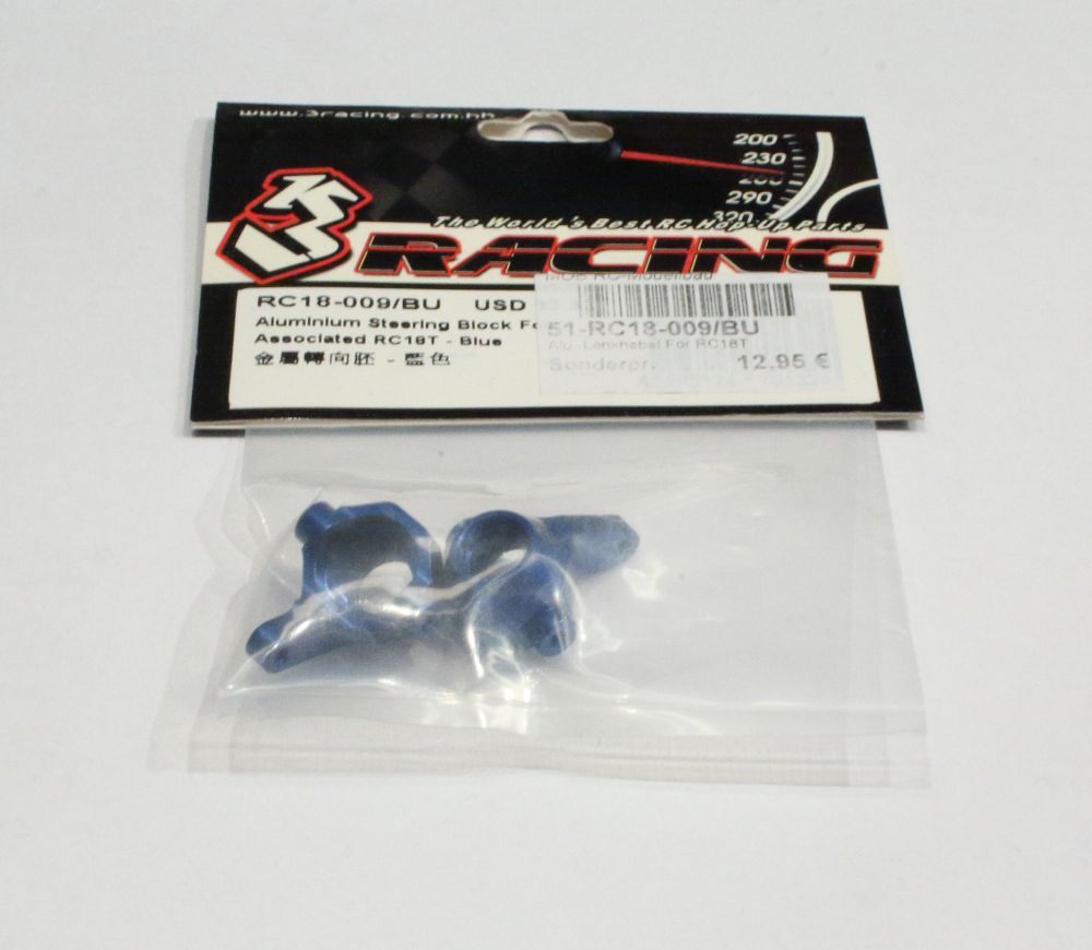 3 Racing RC18-009BU RC18T Alu.-Lenkhebel blau (2) Detail BU 3 Racing RC18-009BU Detail BU
