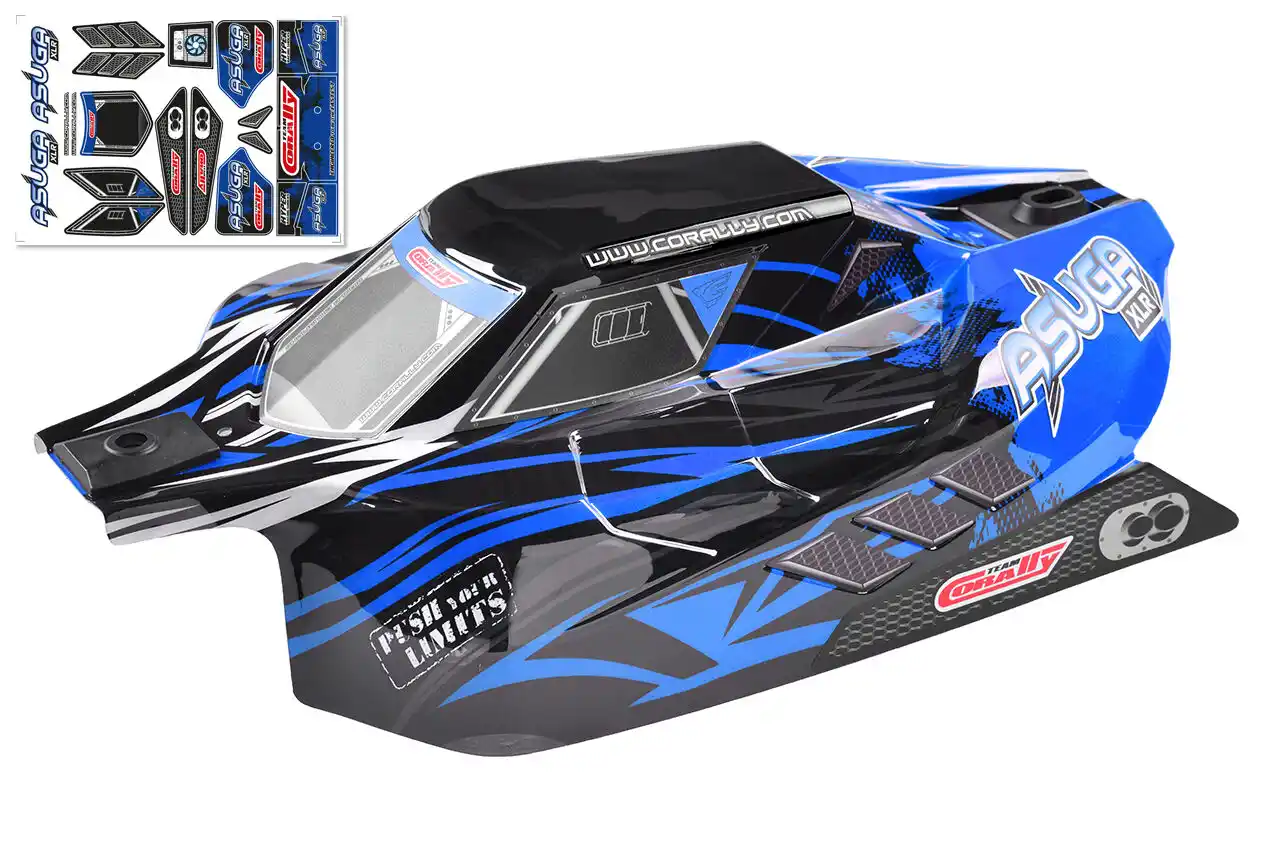 Corally C-00180-857-B Karosserie Asuga ASUGA XLR blau zugeschnitten (1) Corally C-00180-857-B