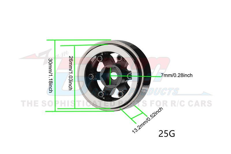 GPM TRX4MZSP1221S 1" Alu. Beadlock-Felge 6-Loch silber (4) Detail 3 GPM TRX4MZSP1221S Detail 3