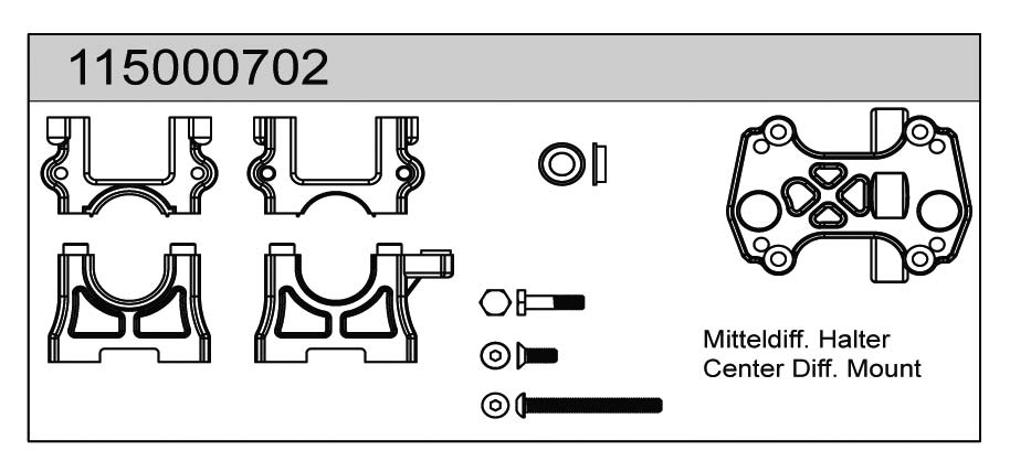 Ansmann Racing 115000702 Mitteldiff. Halter X8 - T08602 Ansmann Racing 115000702