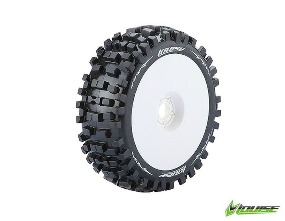 Louise RC LOUT324SW 1:8 Buggy Komplettrad B-ulldoze soft weiß Disc (2) Louise RC LOUT324SW