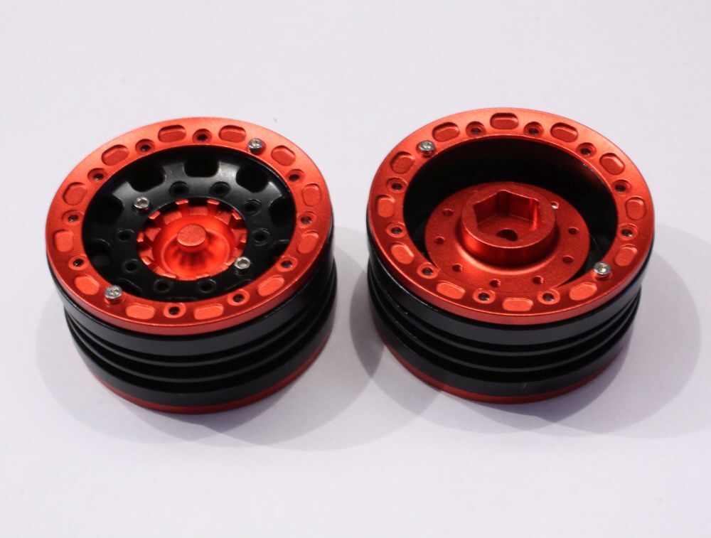 HobbyX HX44201K 1.9" Crawler Beadlock Felgen schwarz/rot (2) HobbyX HX44201K